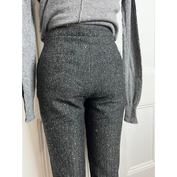 J.Crew Festive wool grey high waisted straight pants with sequin sparkles glam - Picture 5 of 7